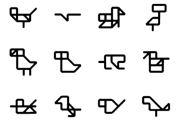 bird icons generated by a computer program