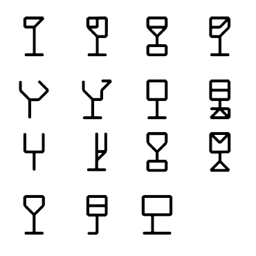 wine glass icons generated by a computer program