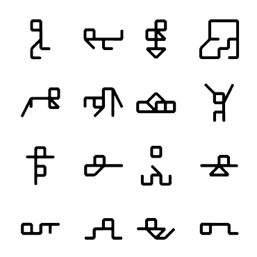 yoga icons generated by a computer program